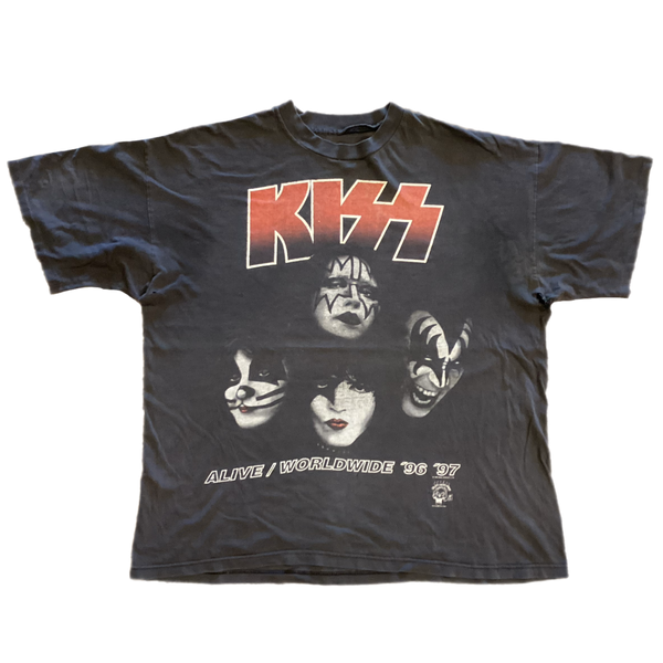 KISS WORLD ALIVE/WORLDWIDE TOUR 96 Tシャツ Vintage 90s KISS Alive Worldwide 96 97 Concert Tour Band T