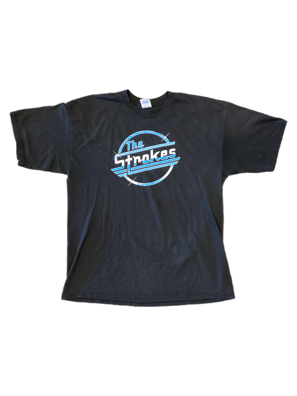 The Strokes ロゴ Tシャツ ネイビー Unisex The Strokes T-Shirt - Offical Logo - Black (Blue) – Eye