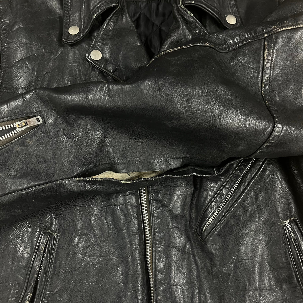 Vintage Harley Davidson &quot;AMF&quot; Heavy Leather Motorcycle Jacket