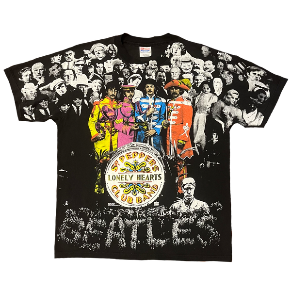 Camiseta Oficial The Beatles Sgt. Pepper's - Logo Banda De Tambor, Algodón 100%, Talla XL