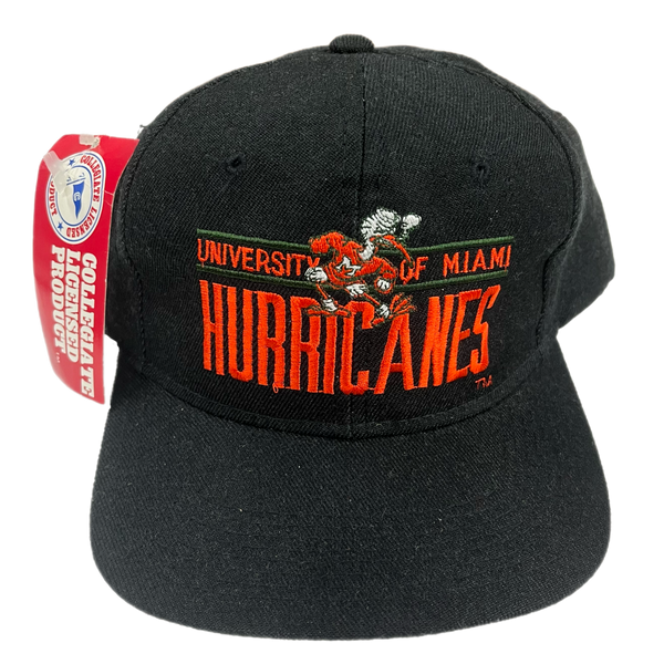 Vintage NCAA Miami Hurricanes Spellout Big Print Snapback Hat