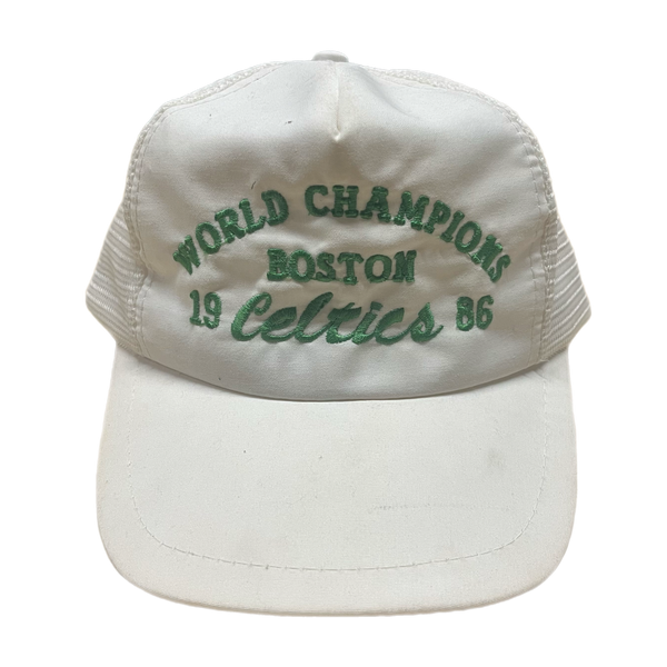 Vintage Boston Celtics 1986 World Champion Mesh Trucker Hat jointcustodydc