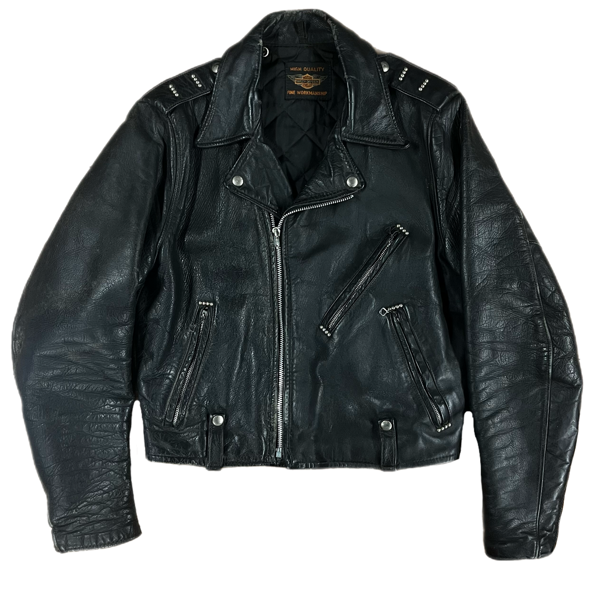 Vintage Harley Davidson Motorcycles Studded Leather Jacket