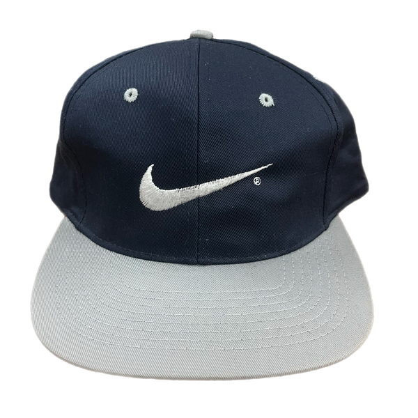 Vintage Nike Navy Gray Swoosh Snapback Hat jointcustodydc