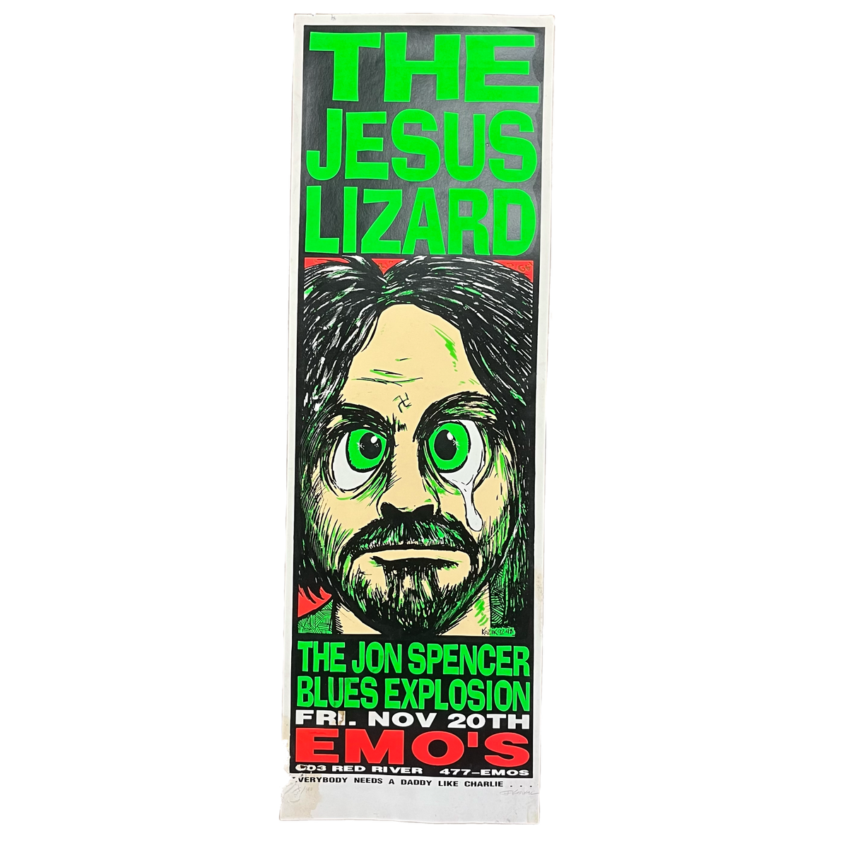 Vintage The Jesus Lizard The Jon Spencer Blues Explosion &quot;Emo&#39;s &quot;A Daddy Like Charlie&quot; Signed Frank Kozik Poster