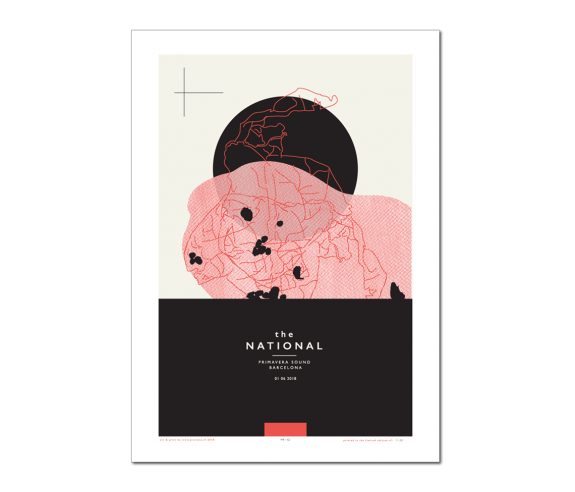 The National “Mara Piccione” Primavera Sound Barcelona Poster (Cherry Tree  Edition)