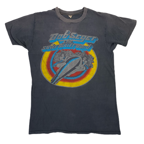 T-Shirt Vintage Bob Seger & The Silver Bullet Band - Noir Toutes Tailles (Personnalisable) - Coton
