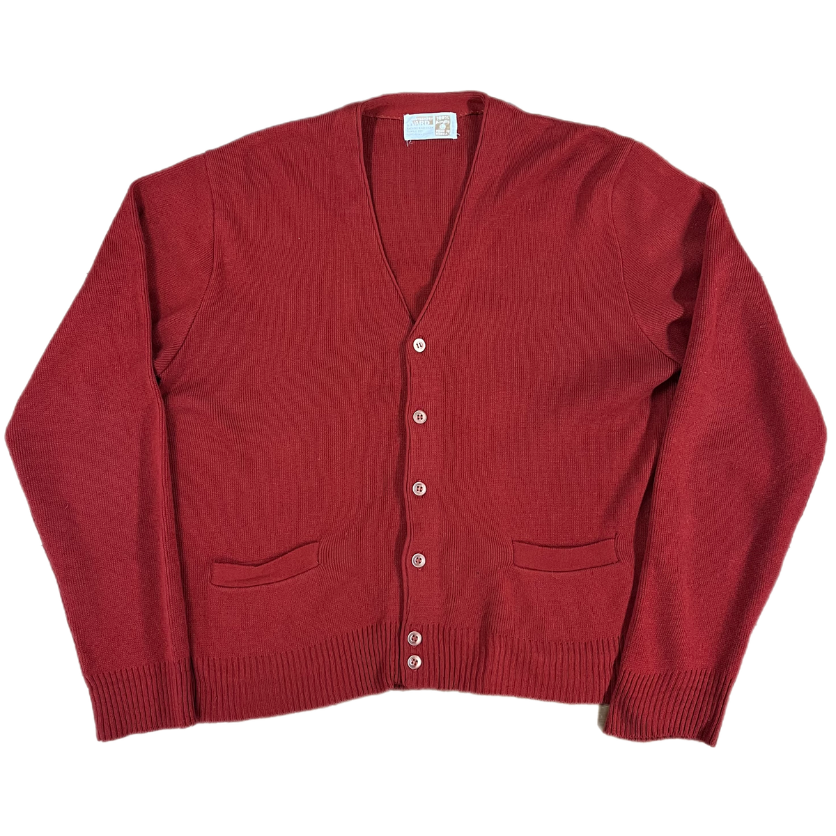 Vintage Montgomery Ward &quot;Red Acrylic&quot; Cardigan Sweater