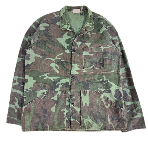 1960's Ideal Brand Corduroy Woodland Camo Hunting Jacket Snap fashion Front Size 40-42