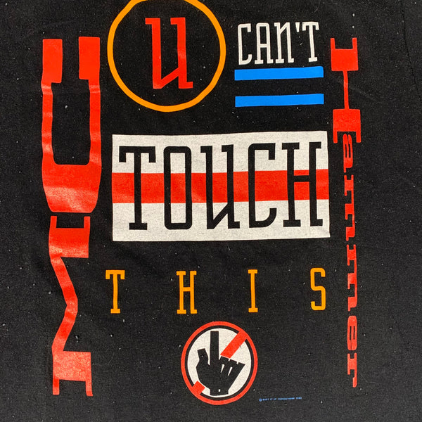 Vintage 1990s Can’t Touch This T-Shirt, Size XL, store MC Hammer, Neon Rainbow Print