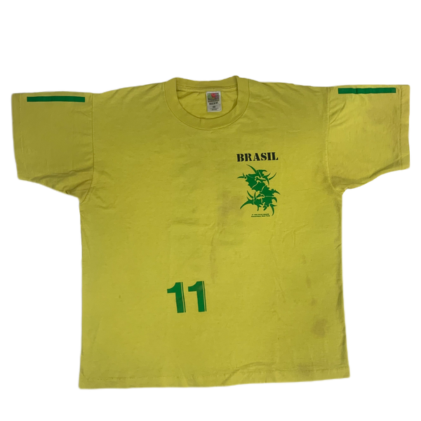 1988/91 BRAZIL Vintage Topper Home Football Shirt Jersey (S