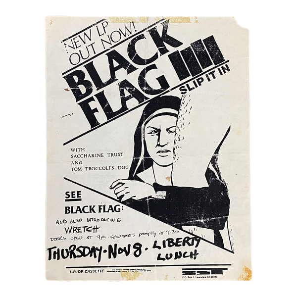 Vintage Black Flag "Slip It In" Raymond Pettibon Flyer jointcustodydc