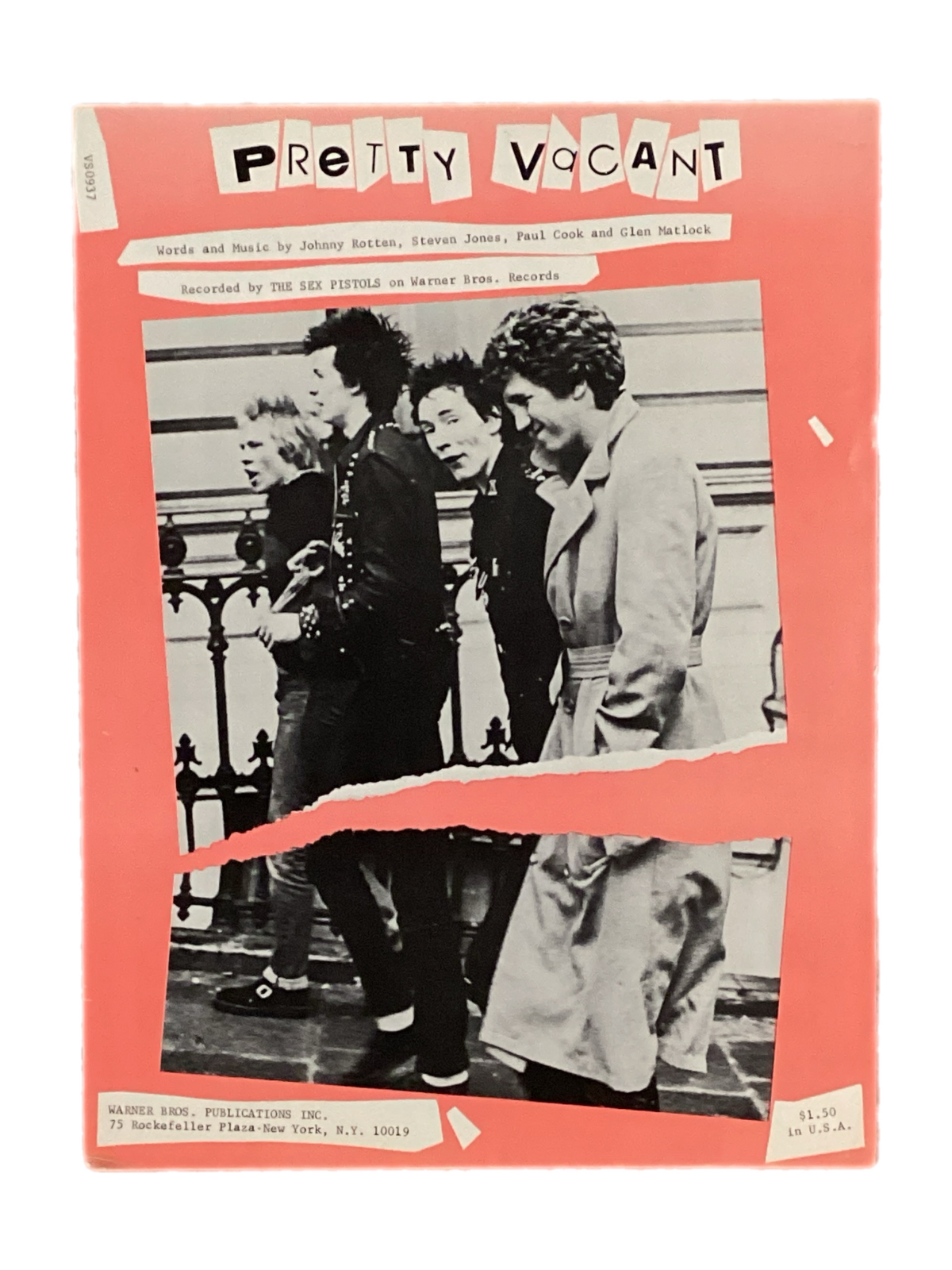 Vintage Sex Pistols "Pretty Vacant" Sheet Music Packet