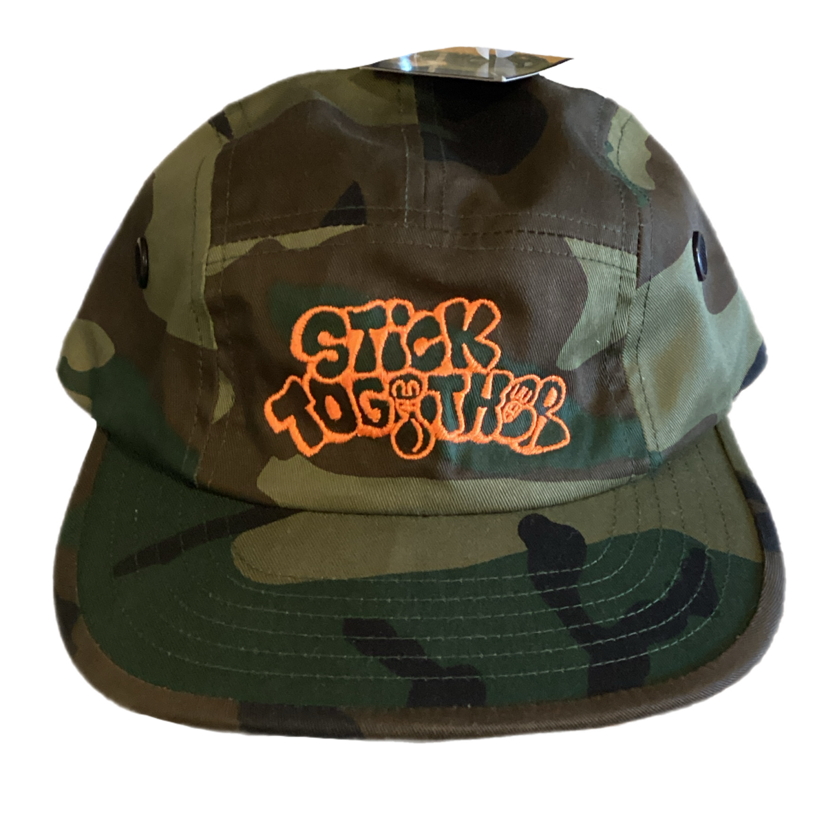 Stick Together Camouflage 5 Panel Hat - jointcustodydc