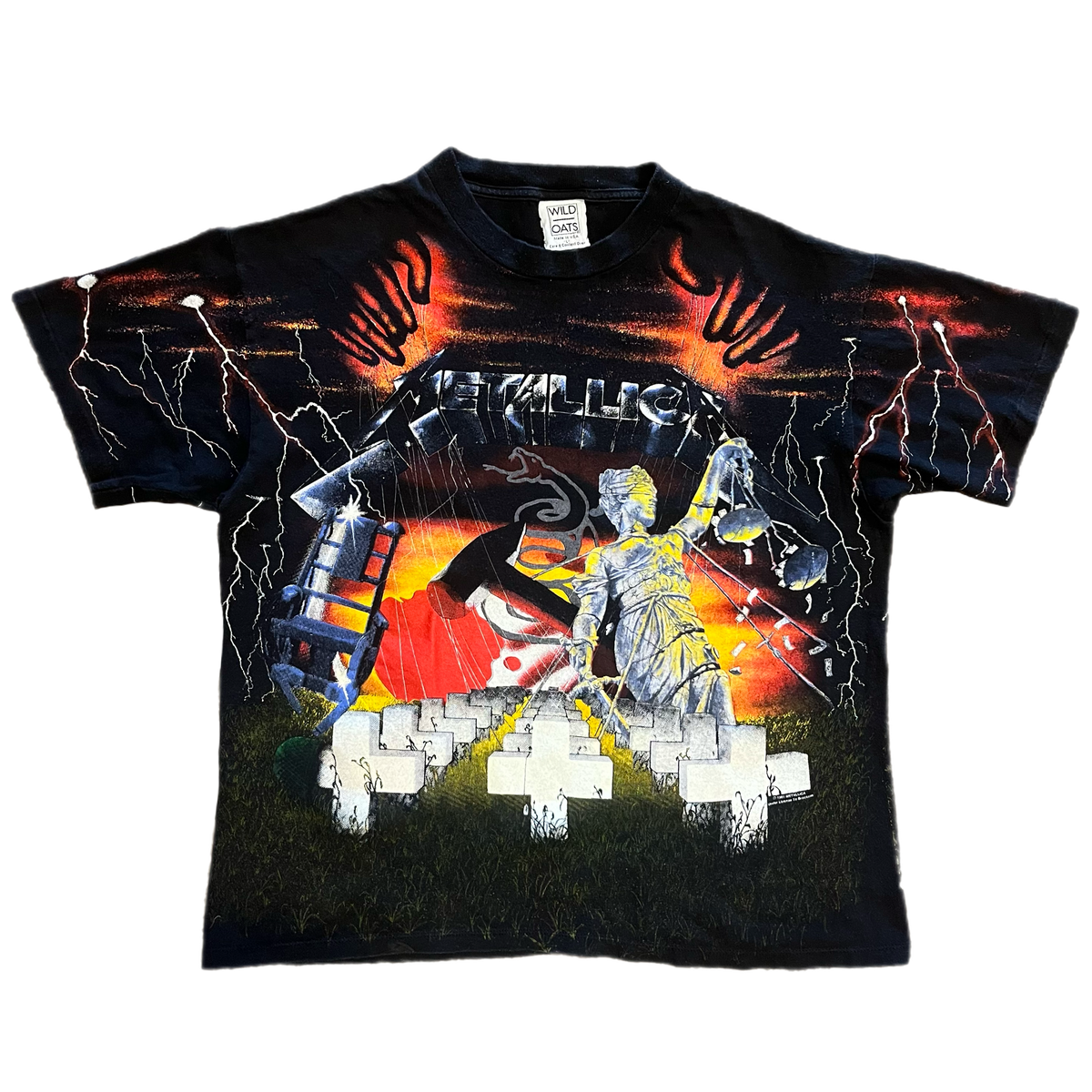 Vintage Metallica &quot;Master Of Puppets&quot; All Over Print T-Shirt
