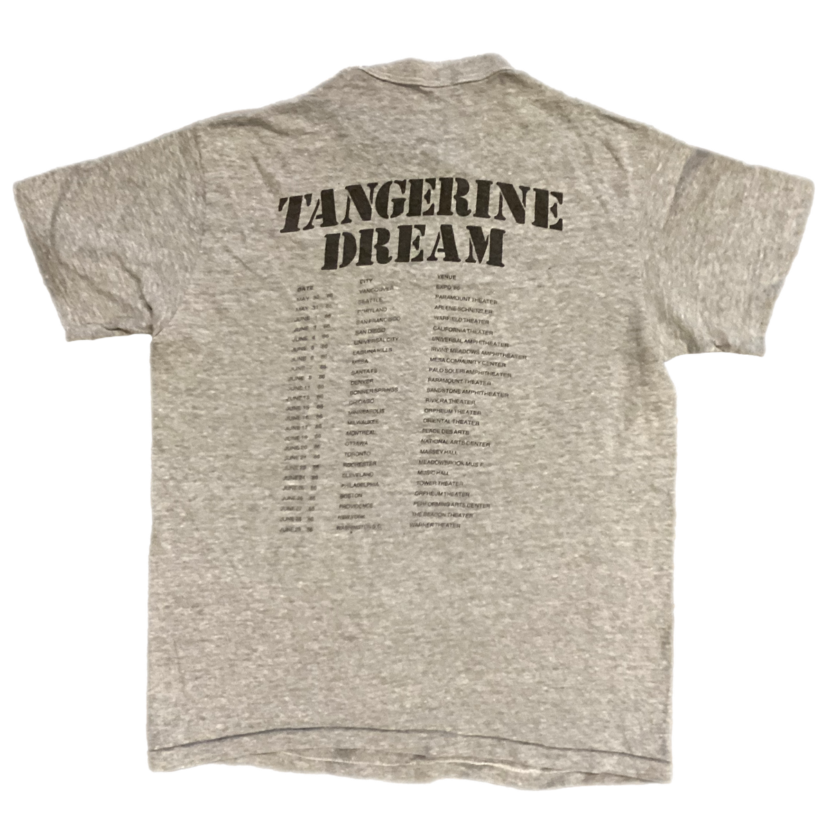 Vintage Tangerine Dream &quot;Tyger&quot; Tour T-Shirt