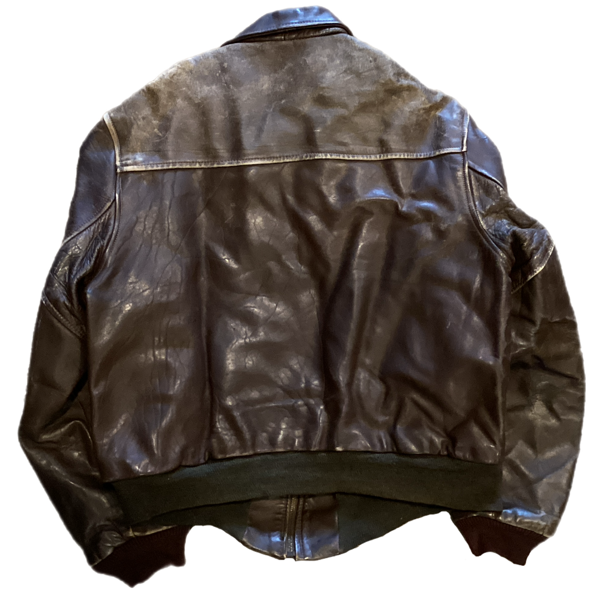 Vintage Front Quarters "Genuine Horsehide" Prentice Zipper Made in U.S.A. Leather Motorcycle Jacket - jointcustodydc