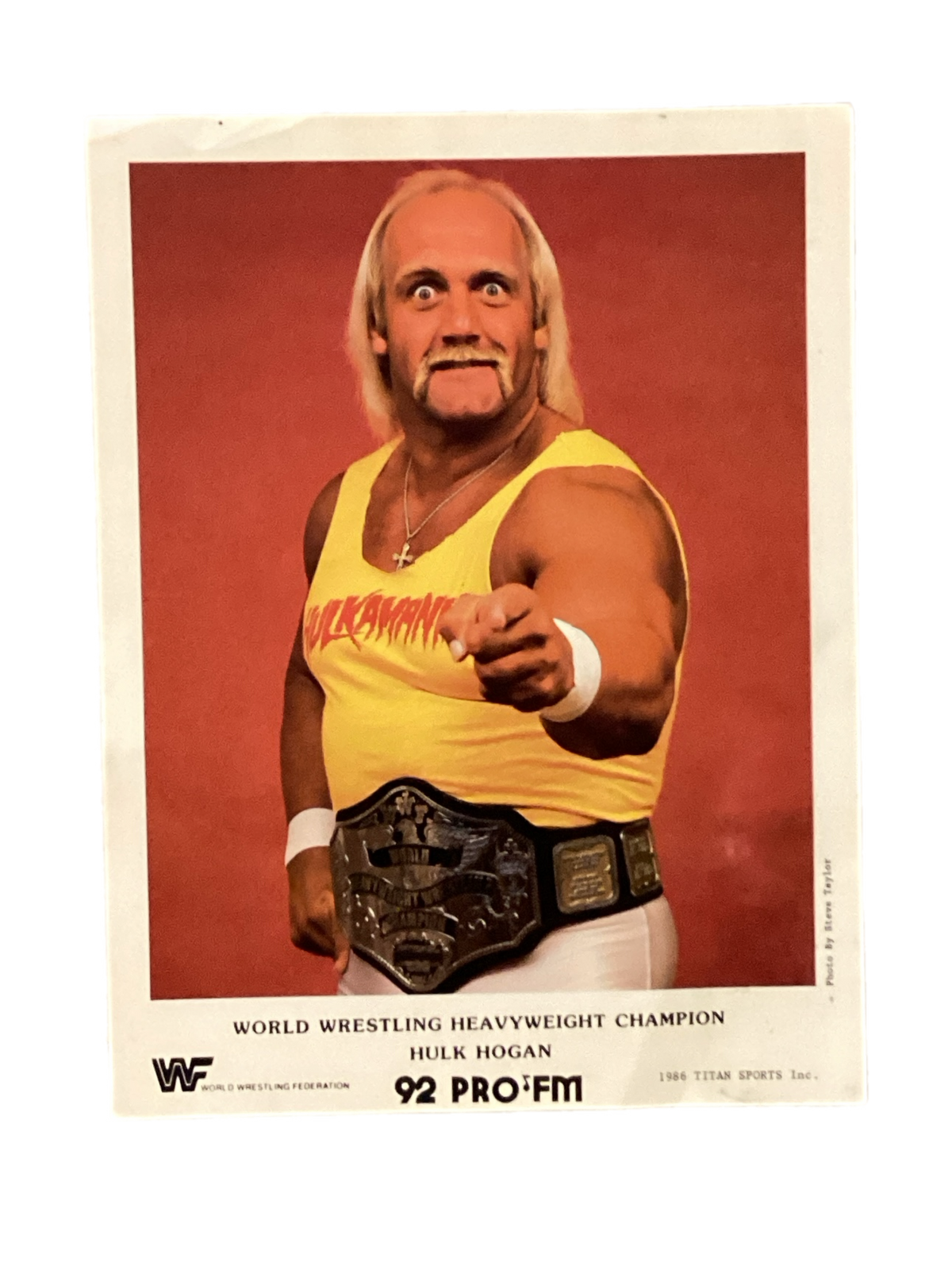 Vintage Hulk Hogan "WWF Heavyweight Champion 1986" Promo Glossy
