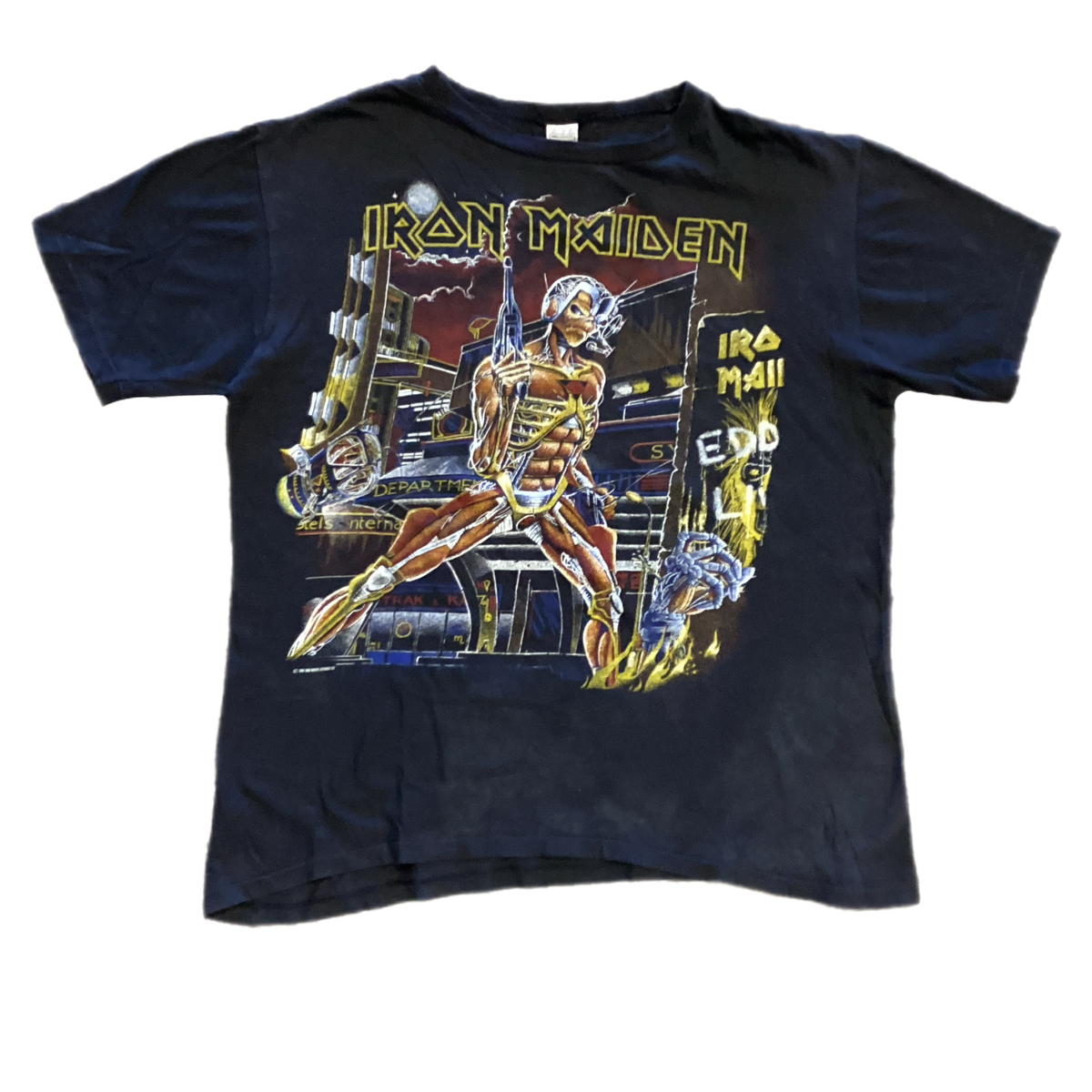 Vintage Iron Maiden "Iron Maiden Holdings" Somewhere In Time T-Shirt - jointcustodydc