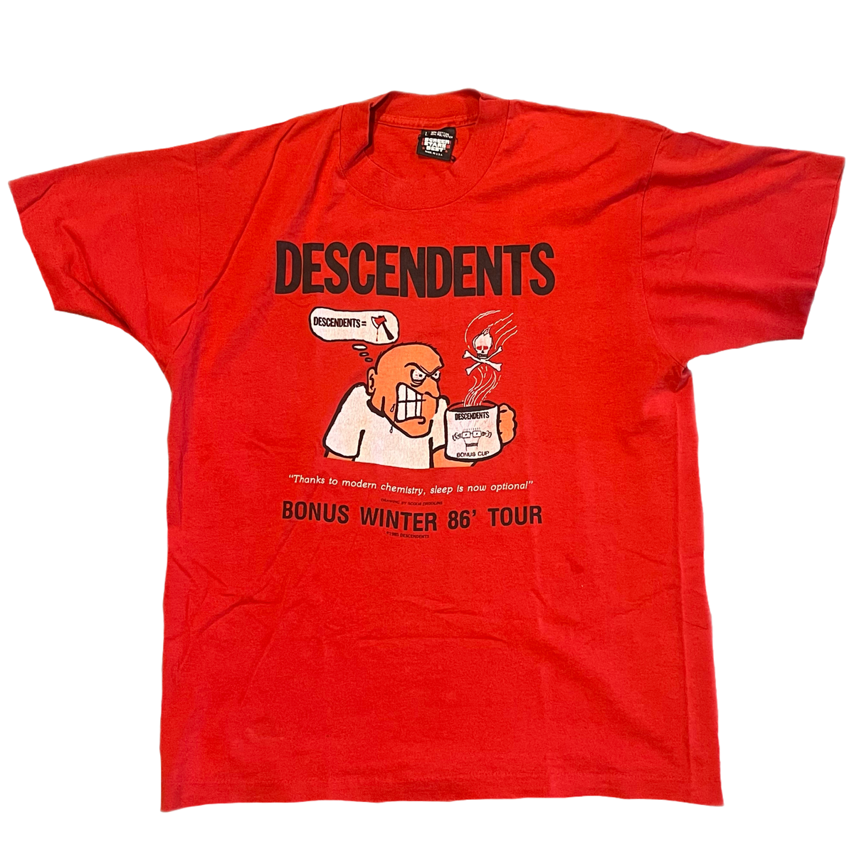 Vintage Descendents &quot;Bonus Winter Tour 86&#39;&quot; Tour T-Shirt