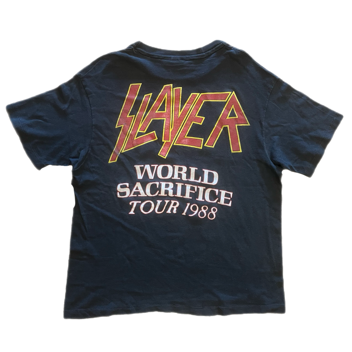 Vintage Slayer &quot;Root Of All Evil&quot; World Sacrifice &#39;88 Tour T-Shirt