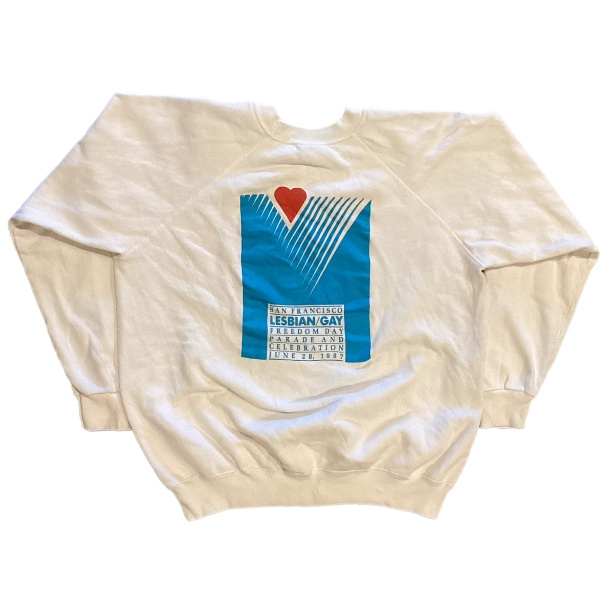 Vintage San Francisco Lesbian/Gay &quot;Freedom Day Parade Celebration&quot; &#39;87 Raglan Sweatshirt