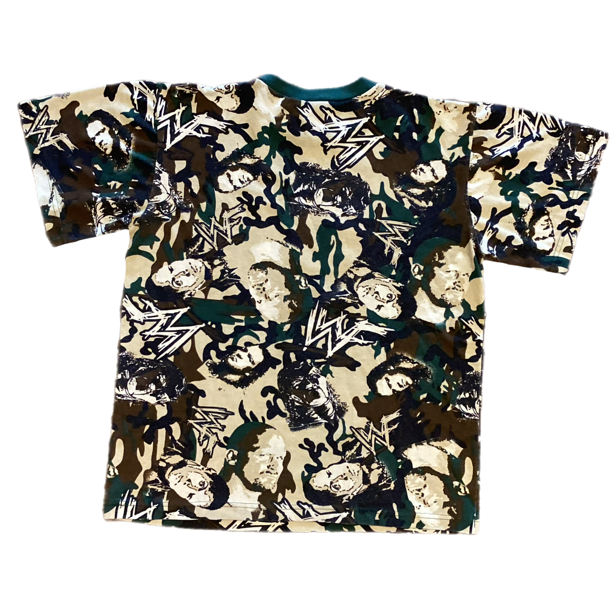 Vintage Stone Cold Steve Austin &quot;WWF&quot; Kids Camo Ringer Shirt