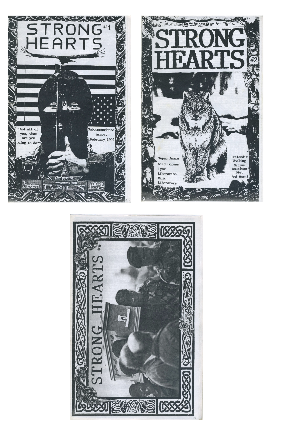 Vintage Strong Hearts &quot;Animal Liberation Front Activist&quot; Zine Issues #1-3