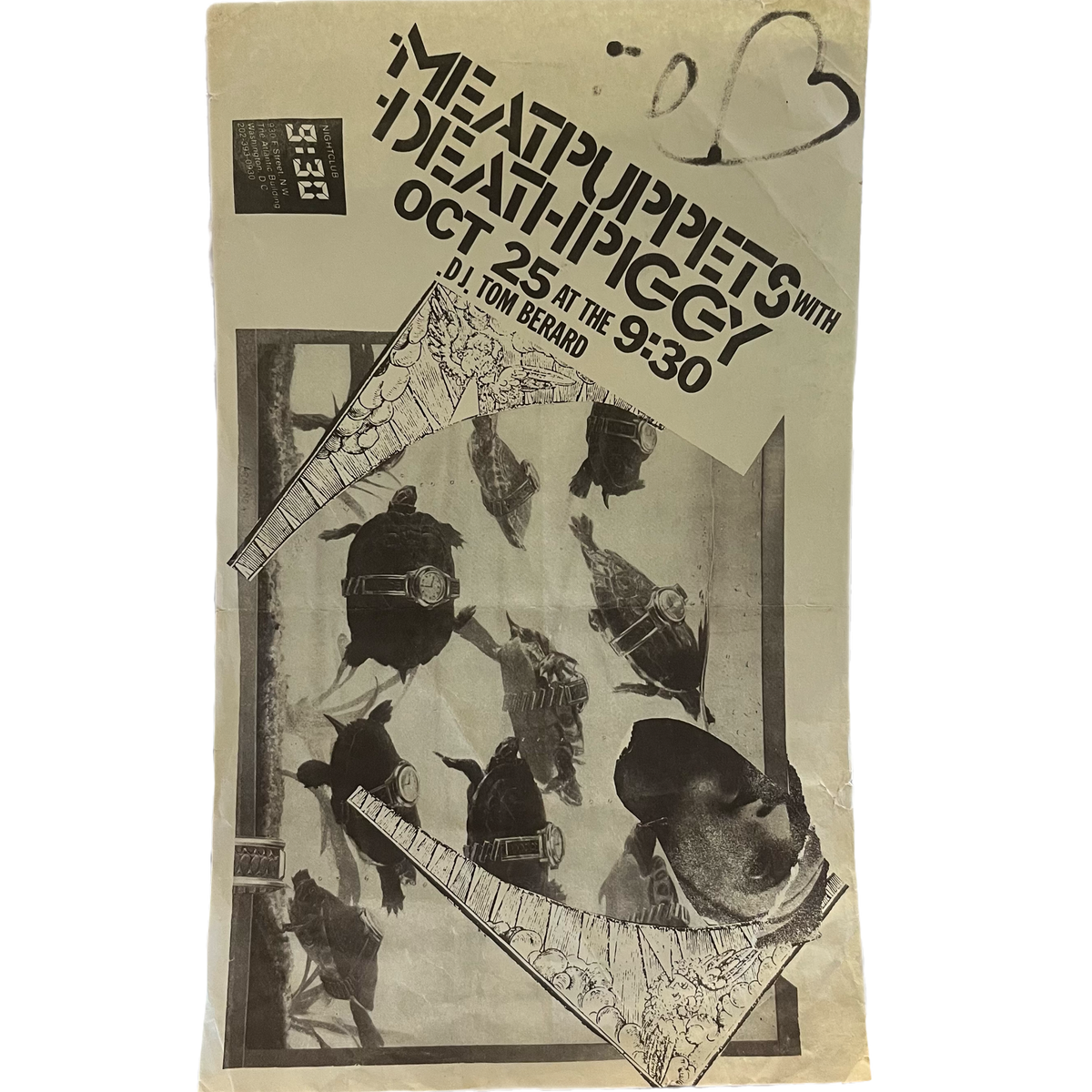 Vintage Meat Puppets W/ Death Piggy &quot;9:30 Club&quot; Washington DC Show Flyer