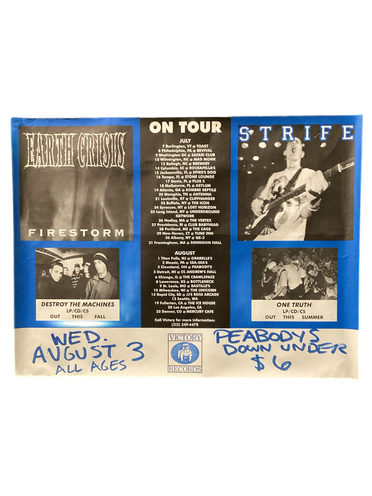 Vintage Earth Crisis & Strife "Tour 1994" Poster