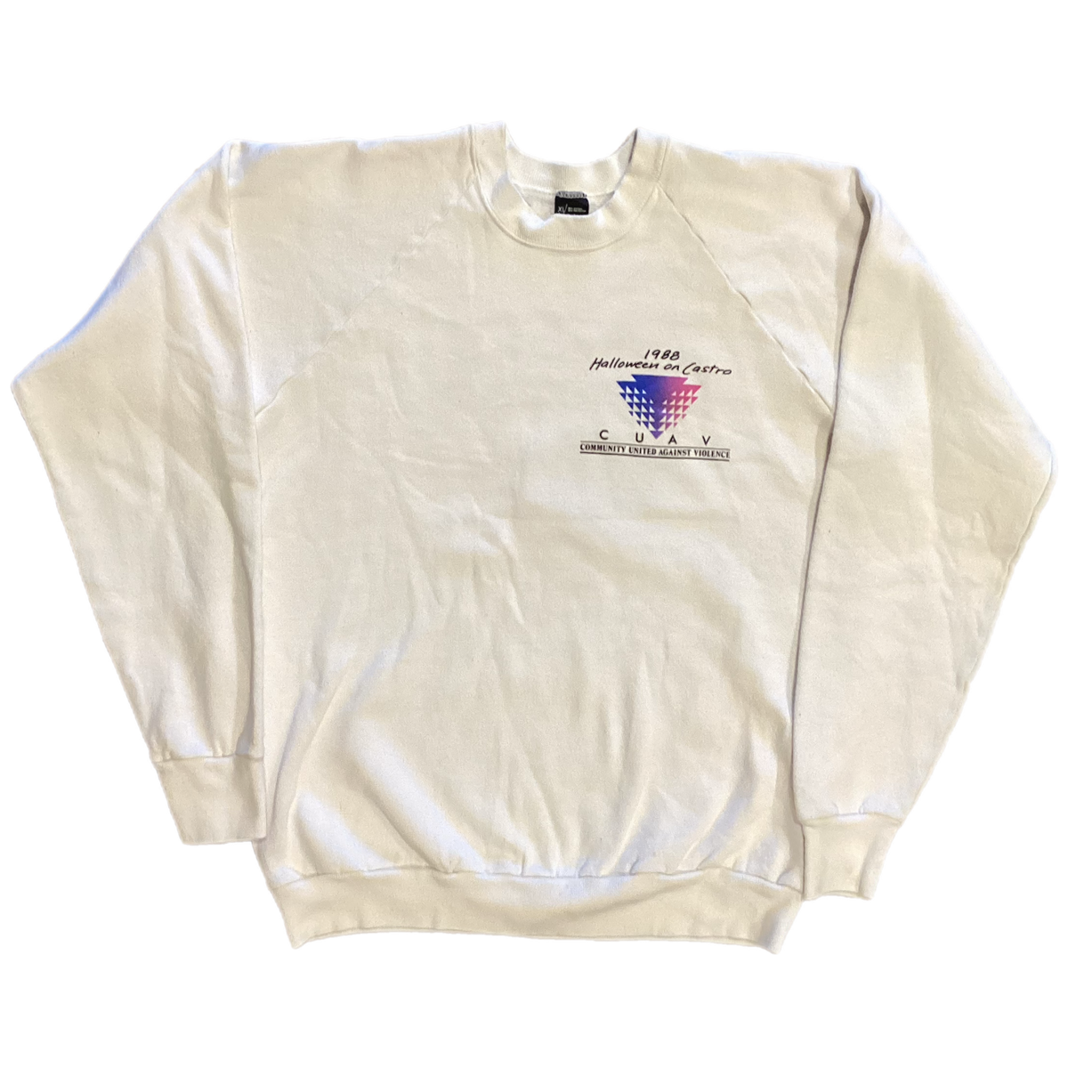 Vintage Community United Against Violence &quot;Halloween On Castro&quot; &#39;88 Safety Monitor Raglan Sweatshirt