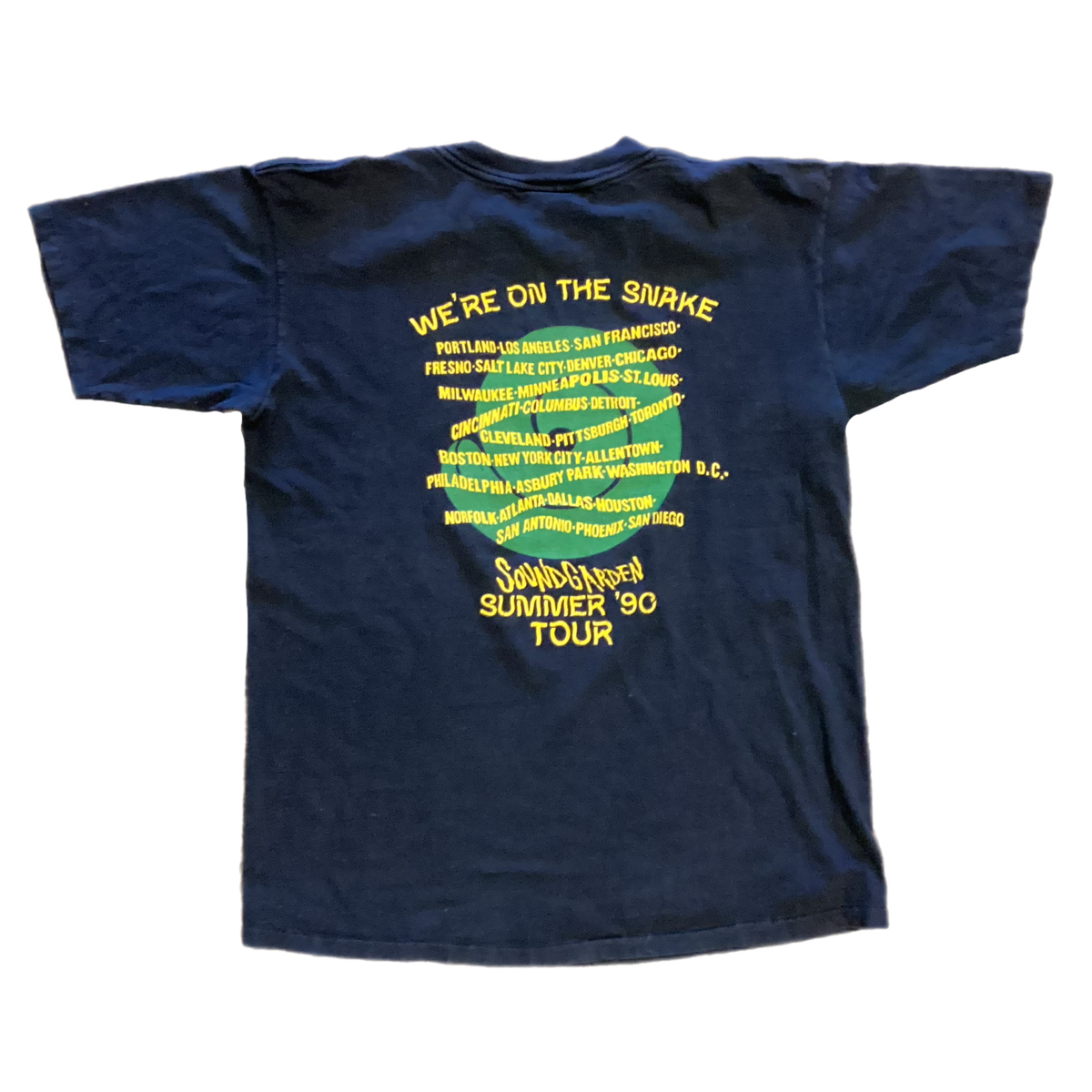 Vintage Soundgarden "We're On The Snake" Summer '90 Tour T-Shirt