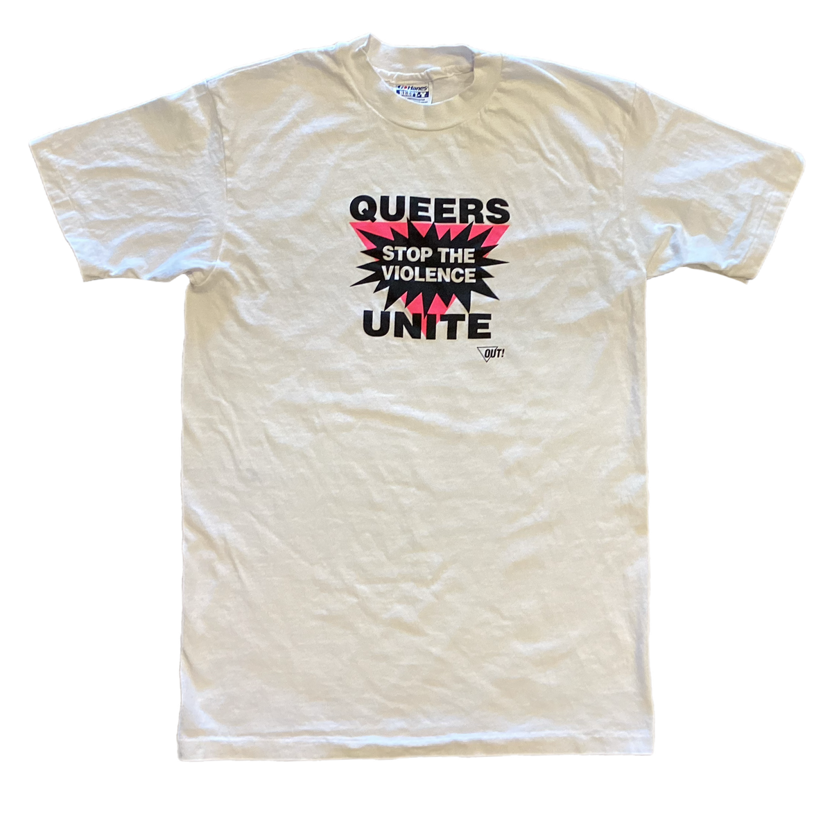 Vintage OUT! &quot;Queers Unite&quot; &#39;80s T-Shirt
