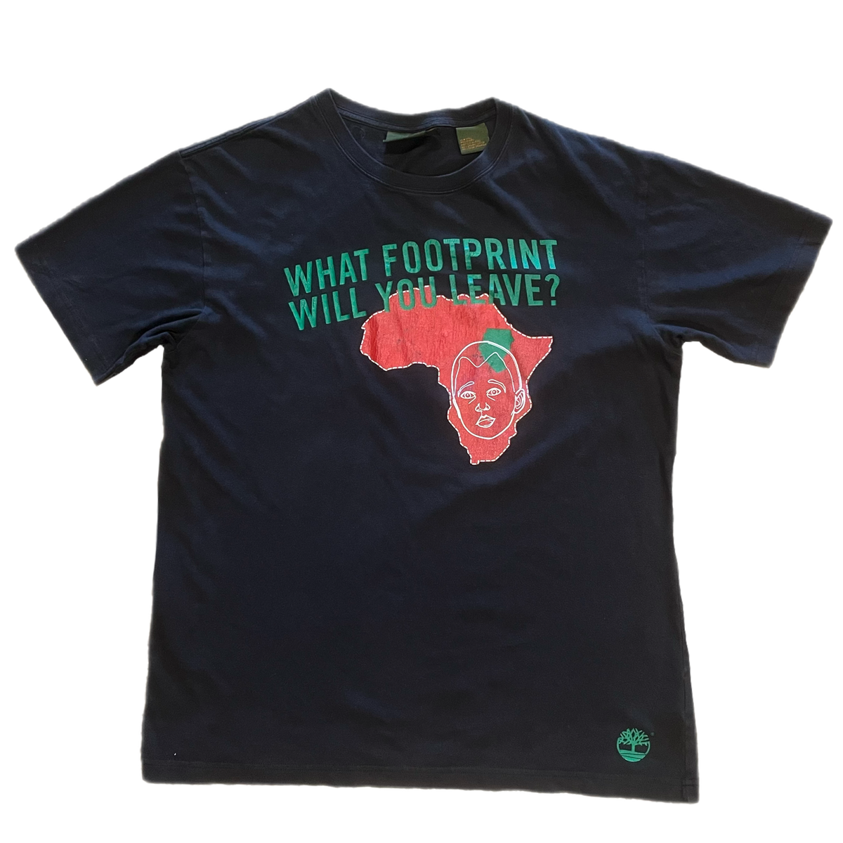 Vintage Timberland &quot;Footprint&quot; Stomp Out Genocide T-Shirt