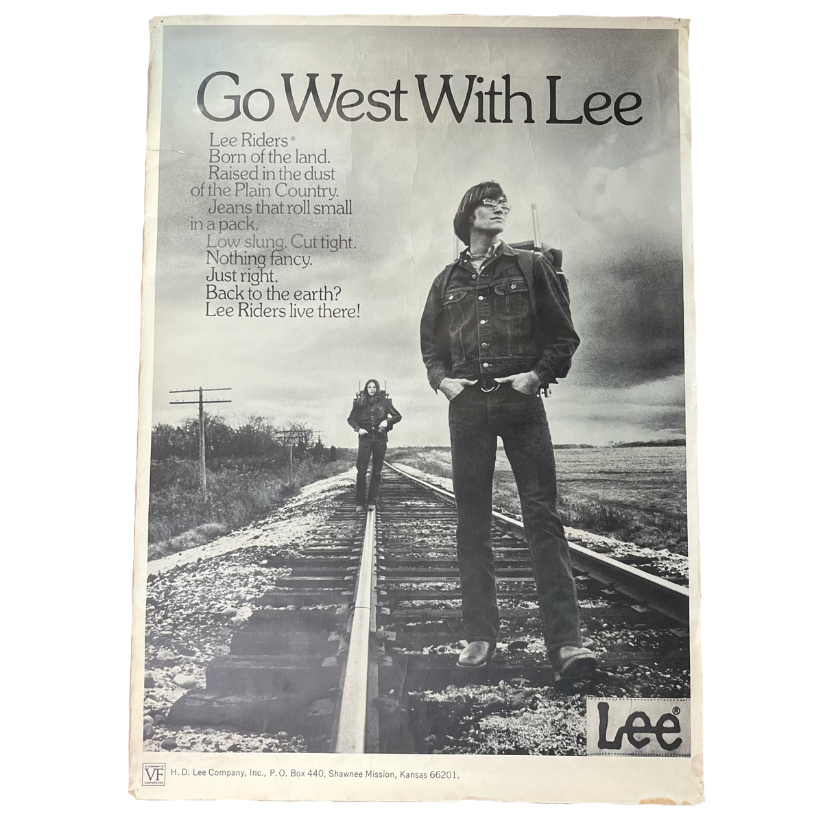 Vintage Lee Riders &quot;Go West With Lee&quot; Promotional Poster