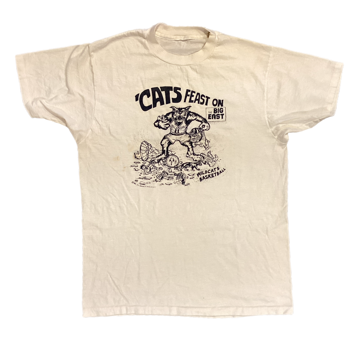 Vintage Villanova Wildcats Basketball "Cats Feast On The Big East" T-Shirt