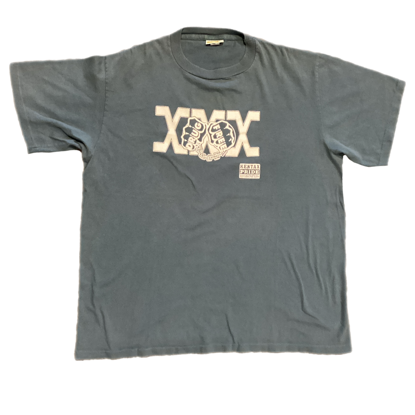 Vintage Back Ta Basics Artworks "KentaXPride" Drug Free T-Shirt - jointcustodydc
