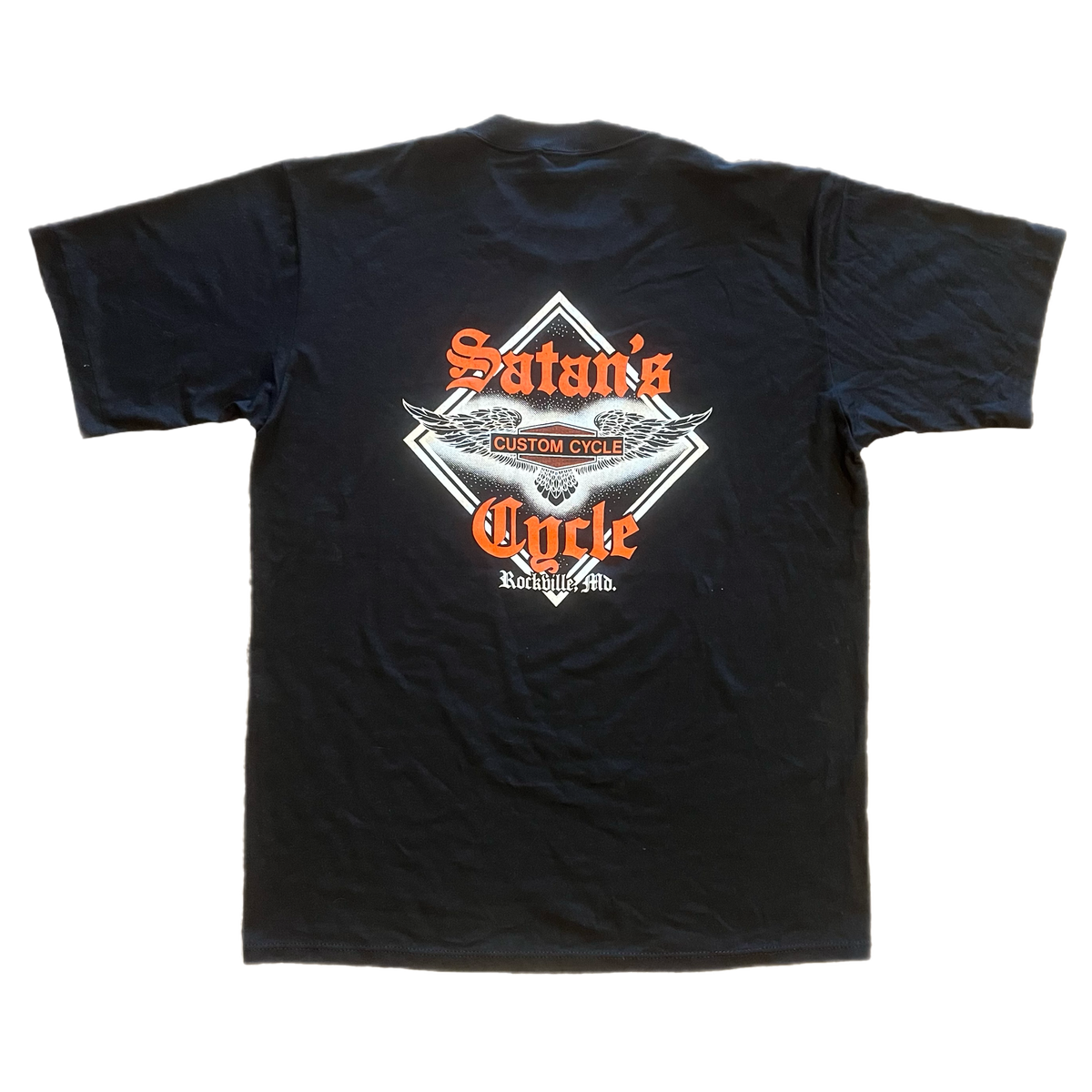 Vintage Harley-Davidson Real Steel &quot;Satan&#39;s Cycle&quot; Rockville, MD &#39;81 R.K. Stratman T-Shirt