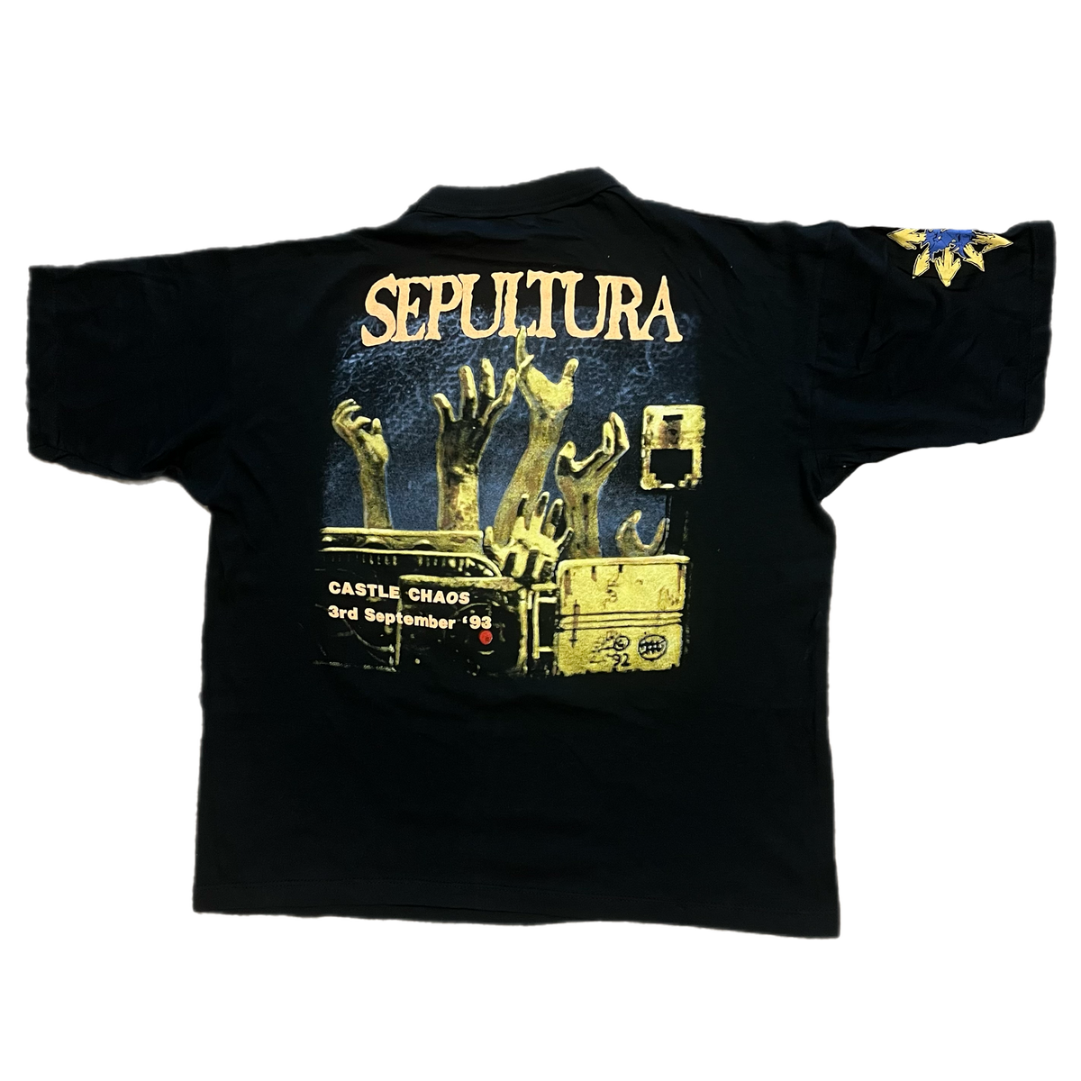 Vintage Sepultura &quot;Castle Chaos&quot; Chaos AD 3-Sided T-Shirt