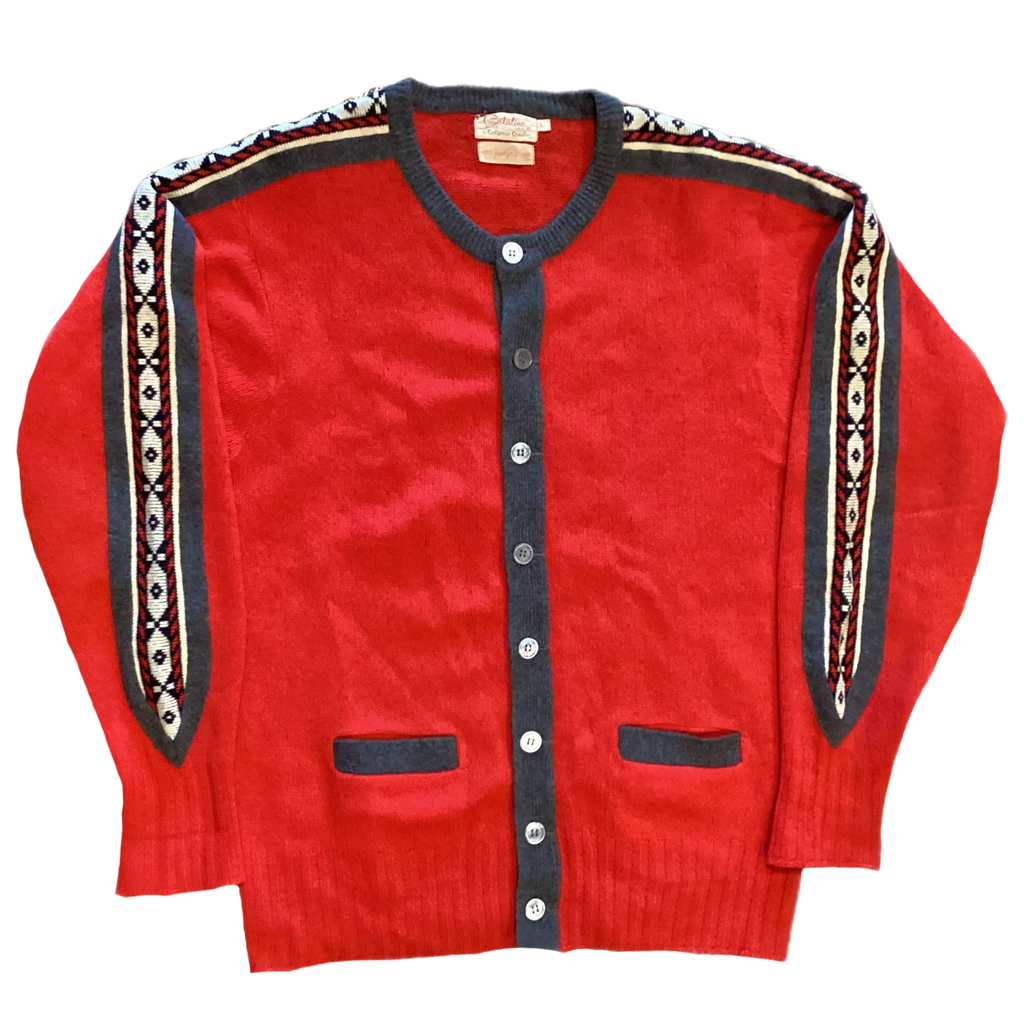 トップス 60s wool zip cardigan 60's] French Vintage Full Zip Wool Cardigan 