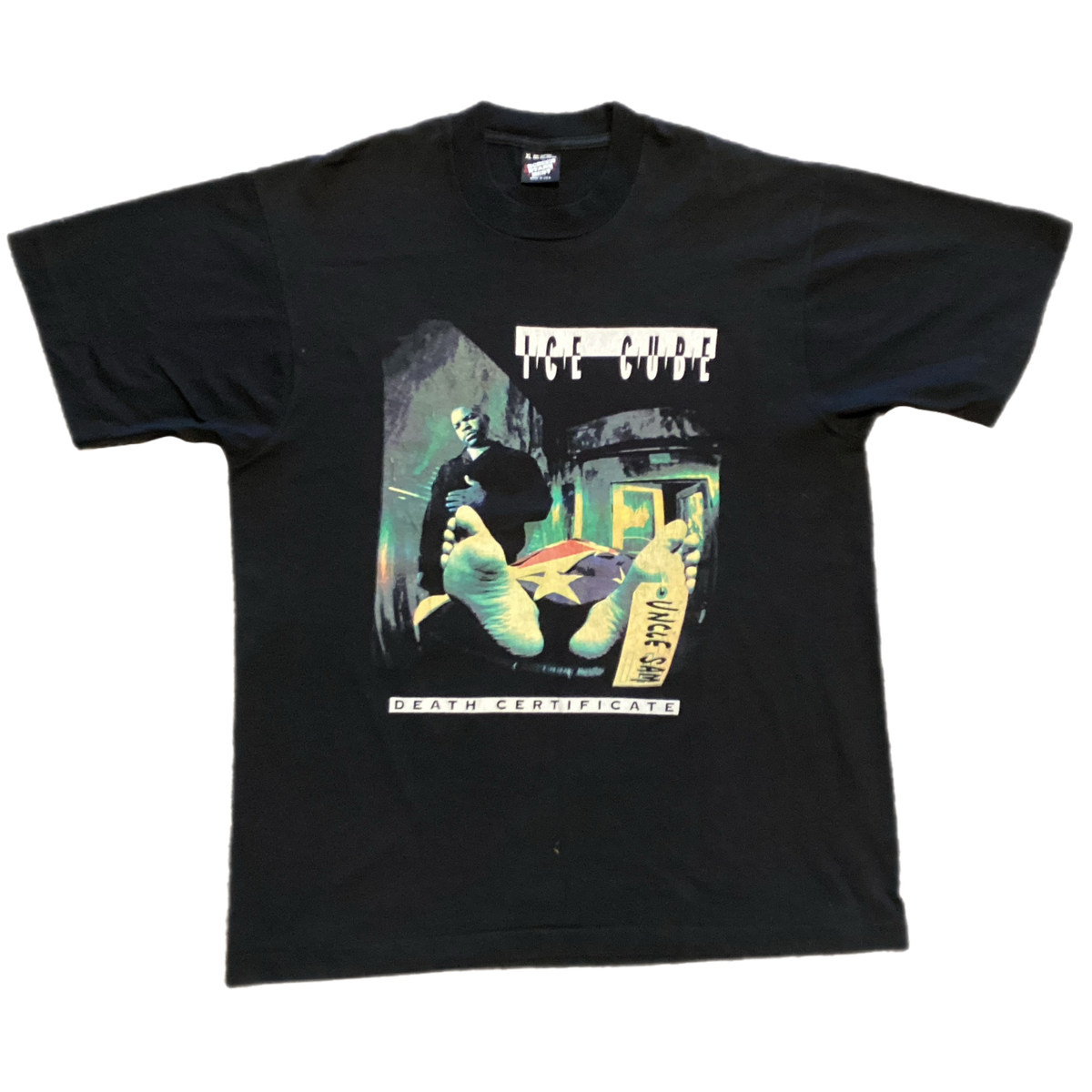 Vintage Ice Cube "Death Certificate" 2-Sided 1991 Promotional Priority Records T-Shirt - jointcustodydc