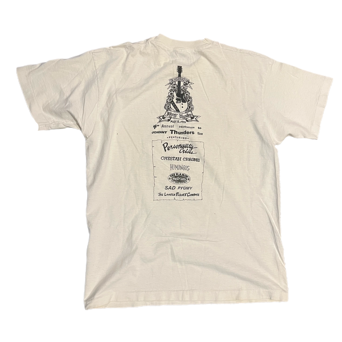 Vintage Johnny Thunders &quot;1994 Memorial Show&quot; T-Shirt