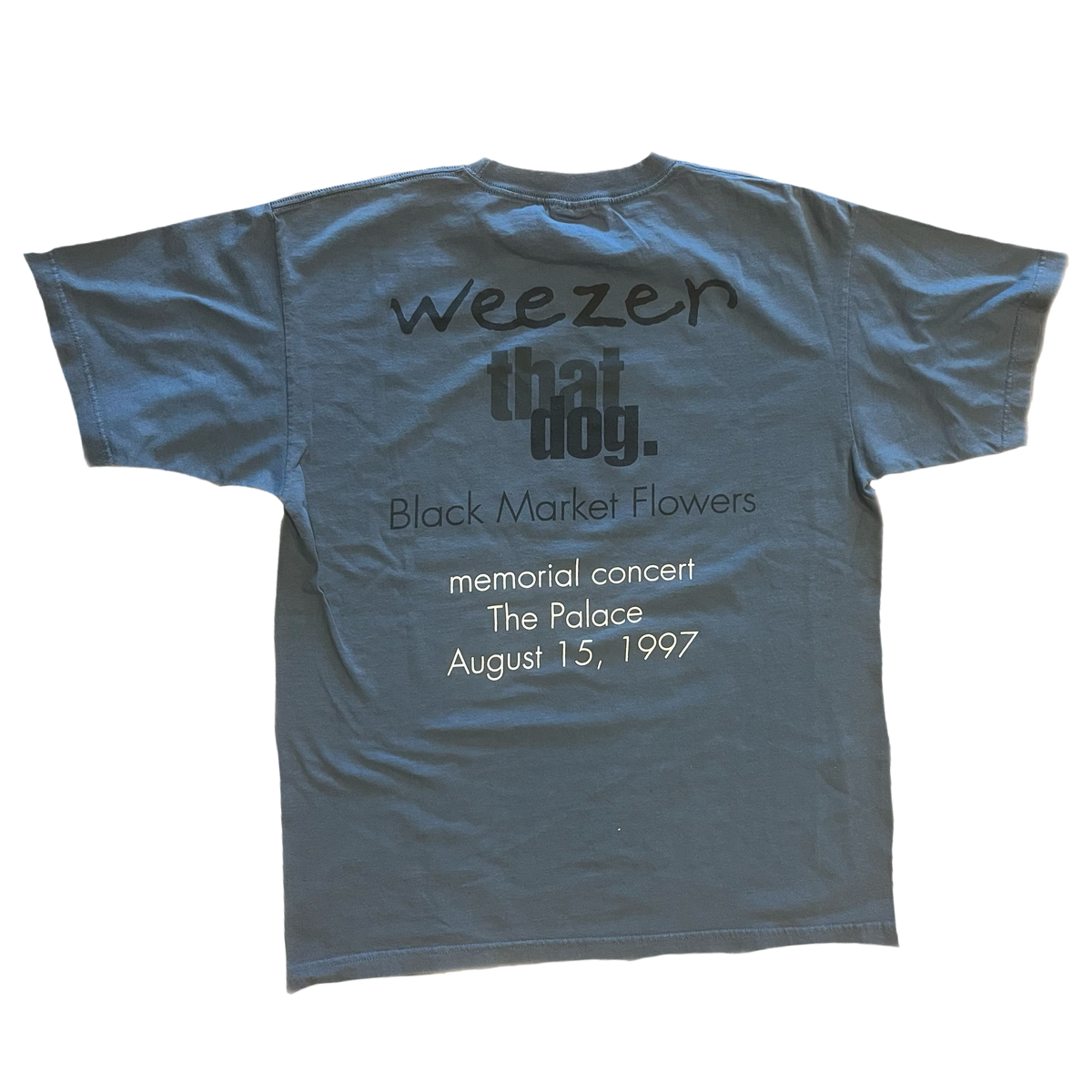 Vintage Weezer That Dog Black Market Flowers &quot;Mykel, Carli And Trysta&quot; &#39;97 Tribute Show T-Shirt