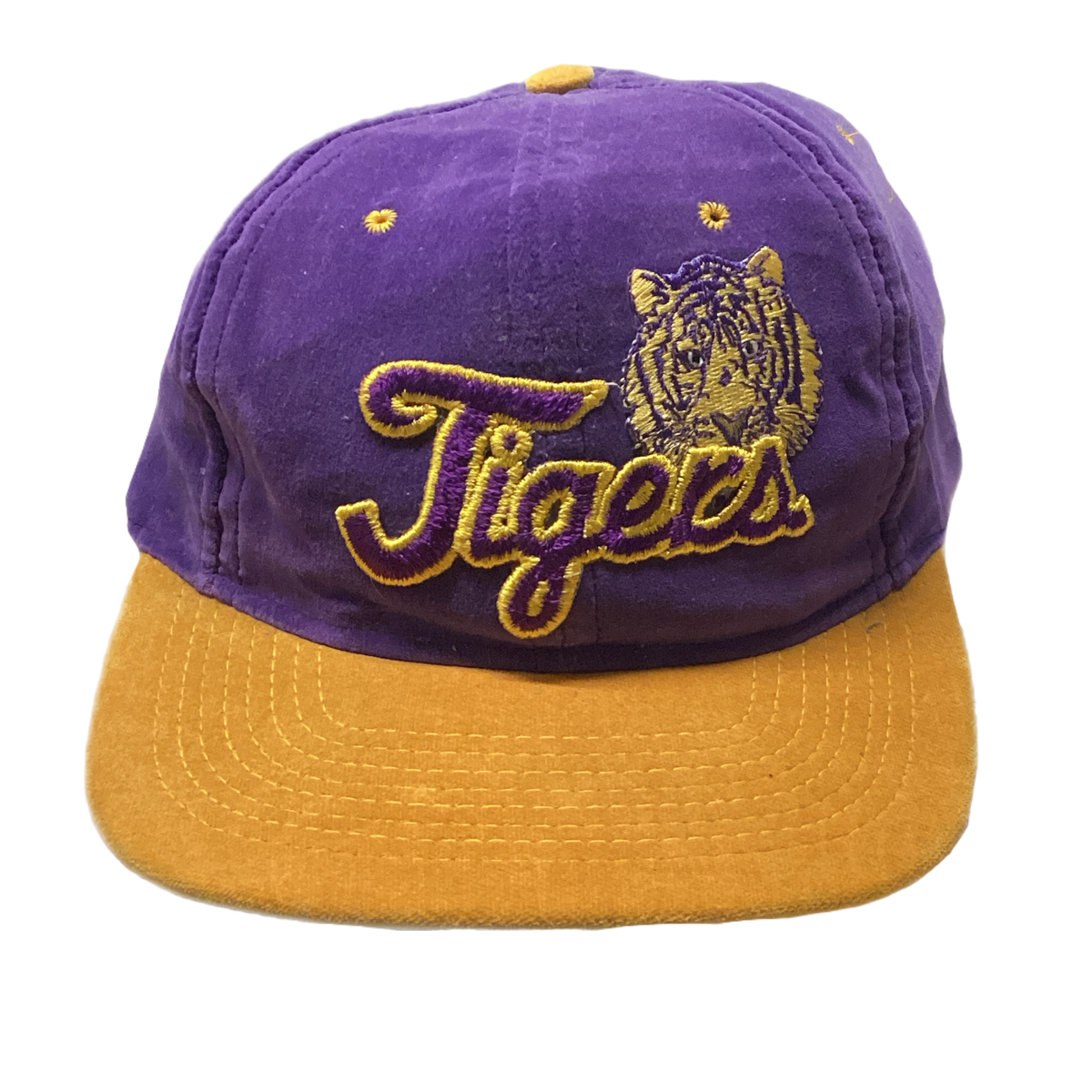 Vintage Louisiana State University "Tigers" Suede Snapback Hat