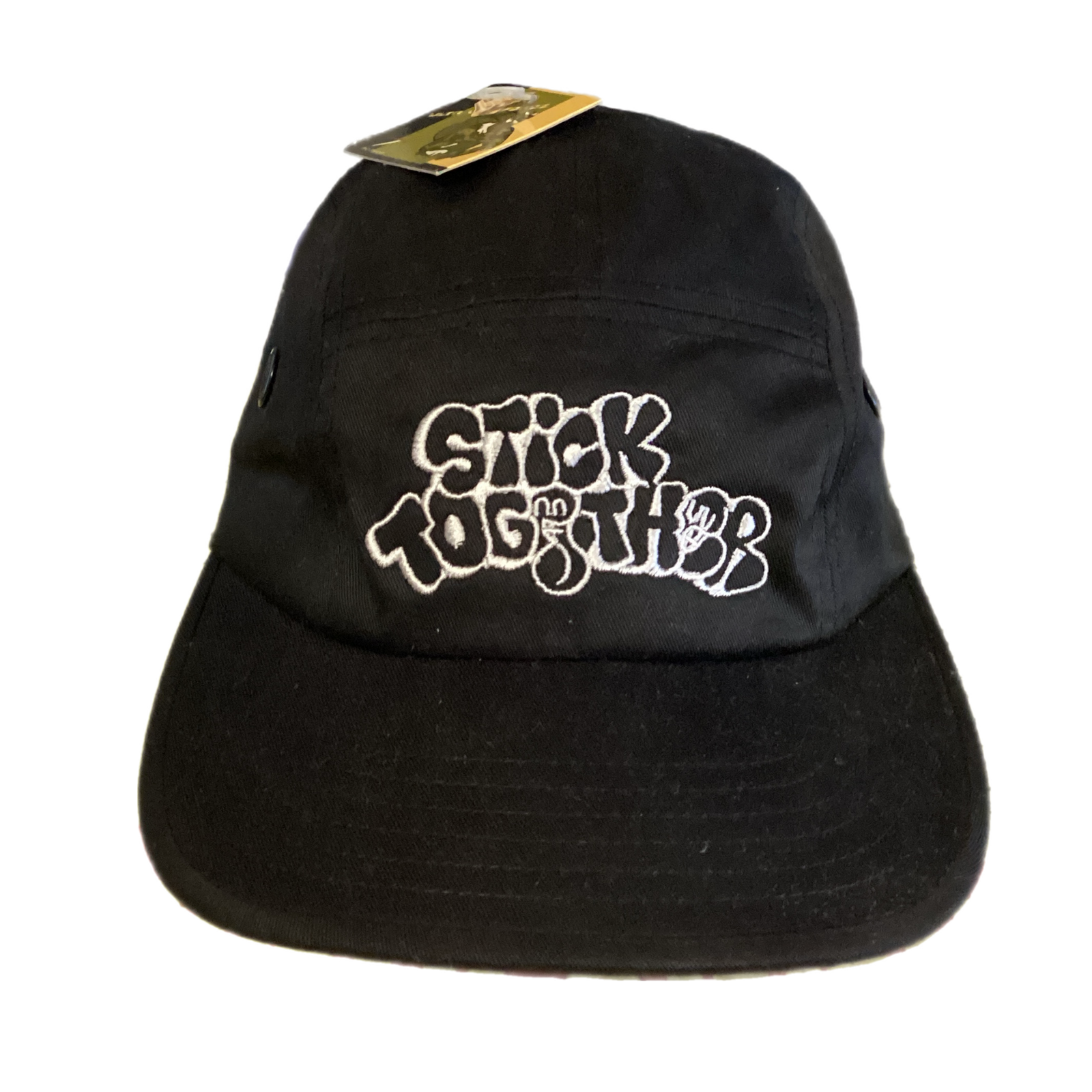Stick Together Black 5 Panel Hat - jointcustodydc
