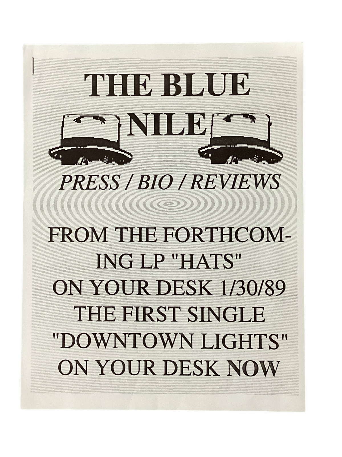 Vintage The Blue Nile "Hats" Press Packet