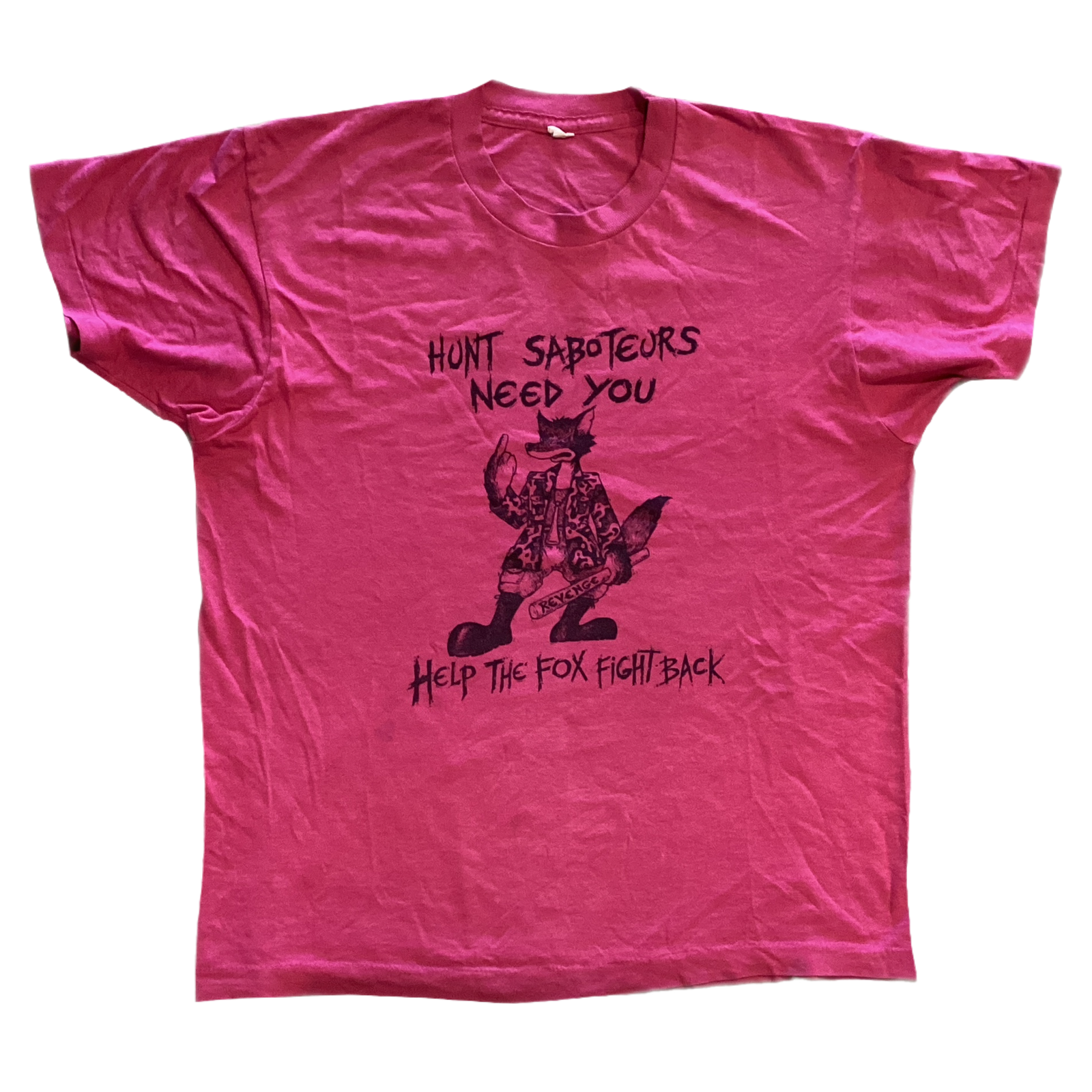Vintage Hunt Saboteurs "Help The Fox Fight Back" T-Shirt - jointcustodydc