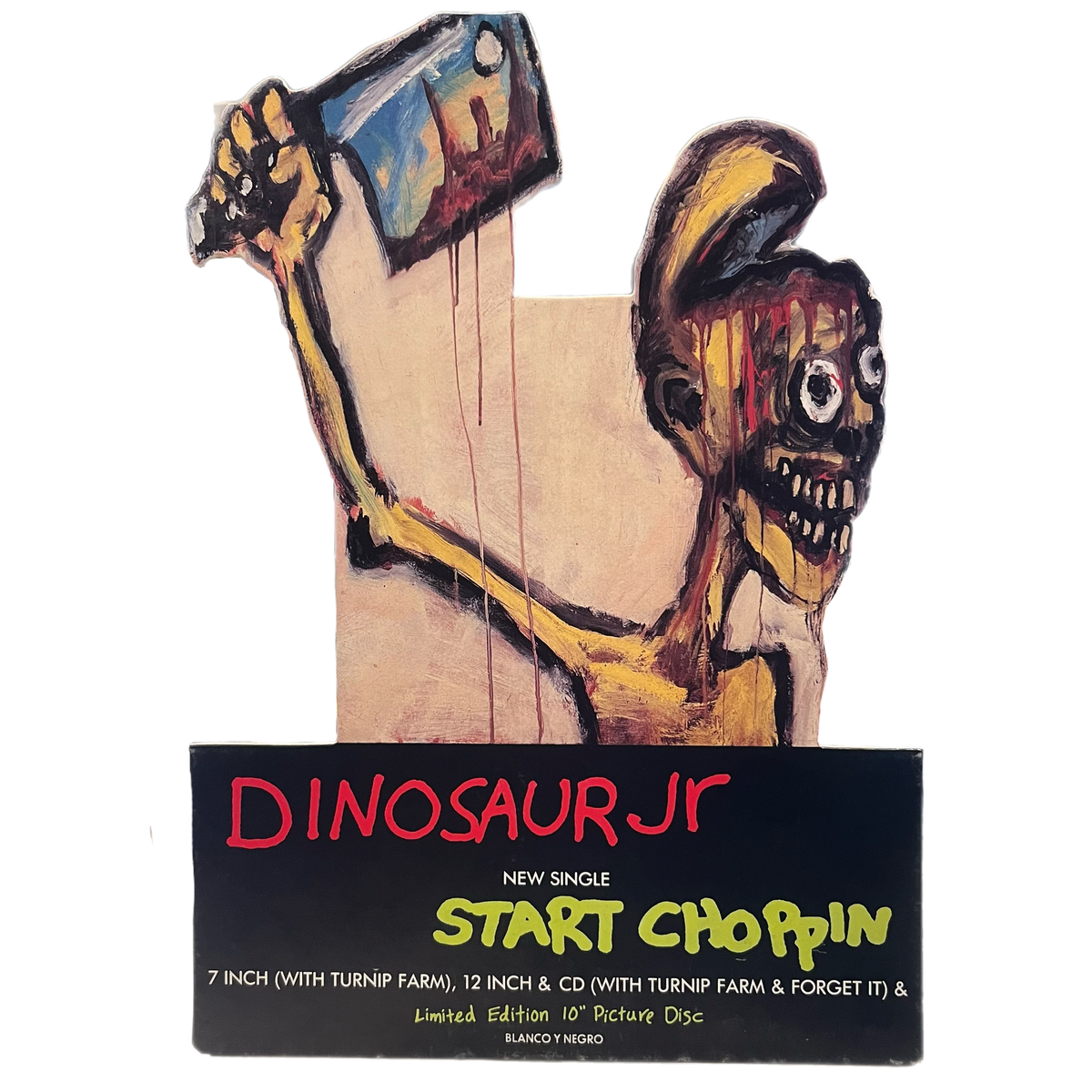 Vintage Dinosaur Jr &quot;Start Choppin&quot; Blanco Y Negro Promotional Standee