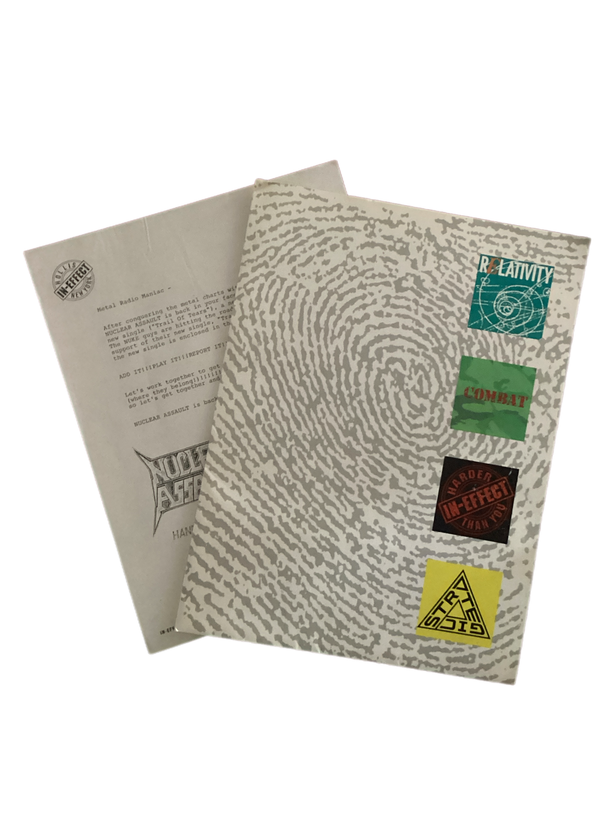 Vintage Nuclear Assault "Handle With Care Era" Press Kit