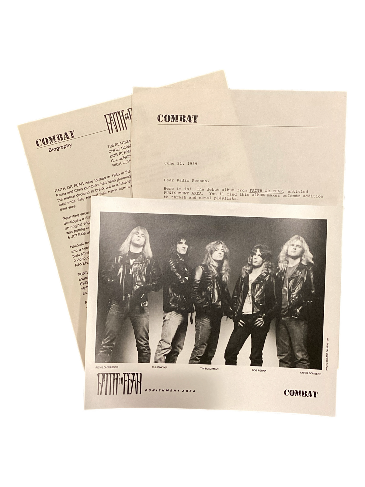 Vintage Faith or Fear "Punishment Area" Press Kit